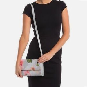 Ted Baker PRIM Chatsworth Bloom X-Body Bag Purse Mid Grey Crossbody